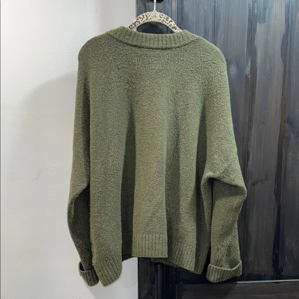 Madewell Textured Olive Cardigan Sweater Size XL - Picture 6 of 10
